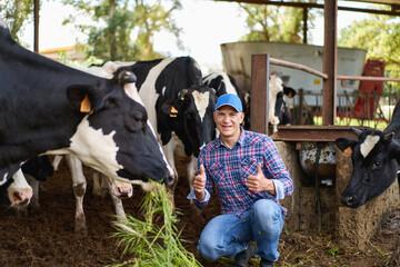 happy cowboy on livestock ranches