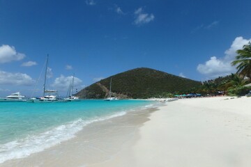 The beautiful white beach at White Bay, Jost Van Dyke, British Virgin Islands