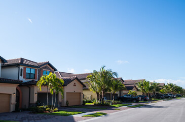 Fototapeta na wymiar South Florida real estate background in luxury golf community, Bonita Springs