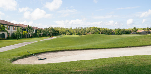 Beautiful South Florida golf course background and real estate investing concept