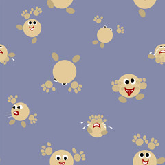Fototapeta premium emoticons in various positions and expressions pattern