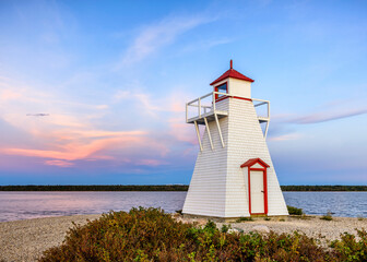 Gull Harbour Lighthouse on Hecla Island, Manitoba, Canada.