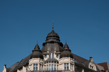Fototapeta na wymiar roof with towers in gründerzeit style at the kudamm in berlin