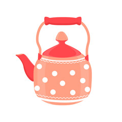 Coffee set or tea set.Tea accessories in the kitchen. Vector cartoon illustration