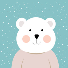 polar bear with blue scarf cute polar bear illustration jpeg Christmas image jpg illustration with cute bear.