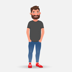 Handsome man in casual clothes standing isolated on white background image jpg illustration Men in casual wear jpeg illustrations  isolated on white background
