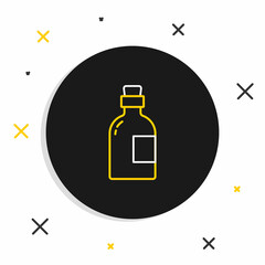 Line Alcohol drink Rum bottle icon isolated on white background. Colorful outline concept. Vector