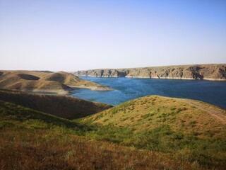 Kurtinsky water basin. Kurtinsky reservoir. Kazakhstan  