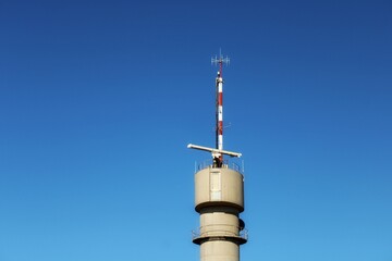 Marine Radar antenna on tall mast at Figueira da Foz, Portugal