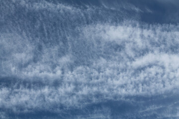 Cirrocumulus floccus clouds. Sky with white clouds - obrazy, fototapety, plakaty