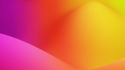 3d render. abstract fantastic background, liquid gradient of paint with internal glow forms hills or peaks like landscape in subsurface scattering material, mat color transitions. Red orange purple