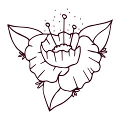 Isolated outline of a cute flower Flat design Vector illustration