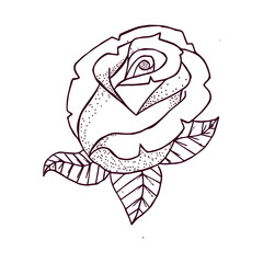 Obraz premium Isolated outline of a cute flower Flat design Vector illustration