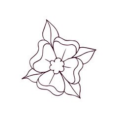 Isolated outline of a cute flower Flat design Vector illustration