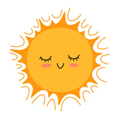 Shining Sun. Smiling smiley face