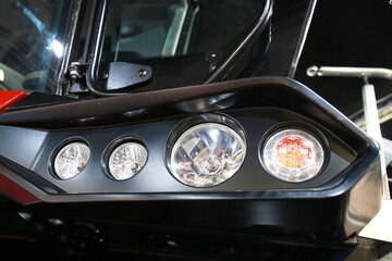 Fototapeta premium front headlights of a combine for harvesting crops