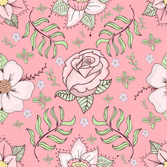 Floral pattern background Decorative wallpapaer Vector illustration