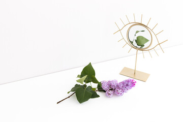 Lilac flowers isolated on a white background