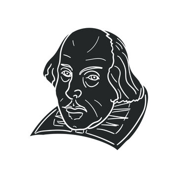 recommend clip art: Shakespeare Icon Silhouette Illustration. Writer Vector Graphic Pictogram Symbol Clip Art. Doodle Sketch Black Sign.