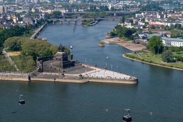 Deutsches Eck, Zusammenfluss von Rhein und Mosel, Koblenz