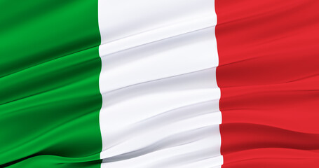 Italian flag blowing in the wind. flag symbols of Italy. 3D render