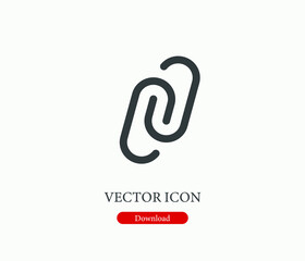 Attachment vector icon. Editable stroke. Symbol in Line Art Style for Design, Presentation, Website or Mobile Apps Elements, Logo.  Attachment symbol illustration. Pixel vector graphics - Vector