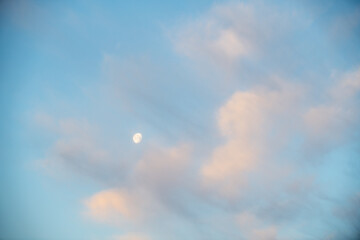Pastel Sunrise and Moonset in Badlands National Park