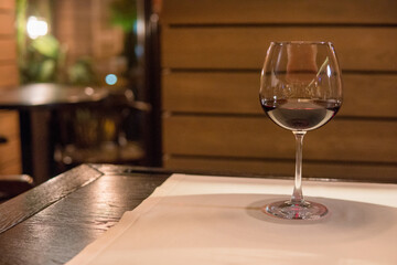 A glass of red wine