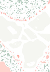 Terrazzo modern abstract template. Pink and grey