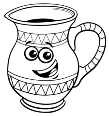 ceramic jug clip art cartoon illustration coloring page