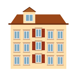 Fototapeta premium Color icon house from a small town. Vector illustration isolated
