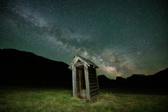 An outhouse and the beautiful mountains of the Wind River Range