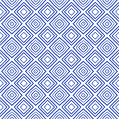 Striped hand drawn pattern. Indigo symmetrical