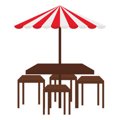 restaurant table with umbrella