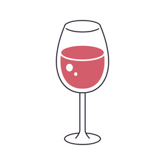 Red wine glass isolated cartoon vector icon