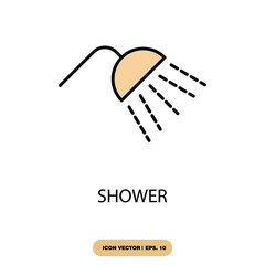 shower icons symbol vector elements for infographic web