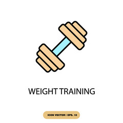 weight training icons symbol vector elements for infographic web