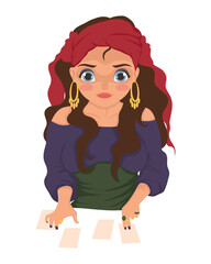 fortune teller with tarot cards