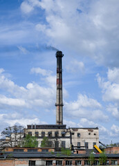 Plant emitting dirty smog, air pollution.
Industrial chimney.