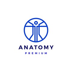 Human Body Anatomy Circle Logo Vector Icon Illustration