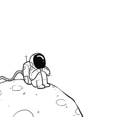 astronaut hand drawn