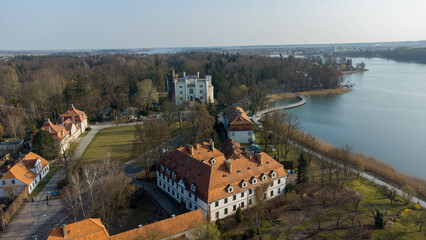 Fototapeta na wymiar View on Kornik city in Wielkopolska region, Poland from above