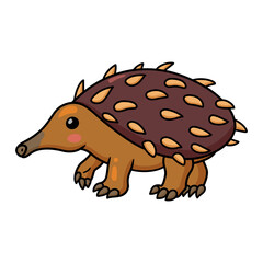 Cute little echidna cartoon character