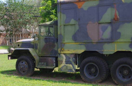 Vintage US military 2-1/2 ton (deuce and a half) 6x6 truck-mounted repair van  