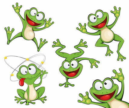 Frog cartoon character. Funny frog