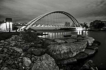Early morning at Humber Bay Arch Bridge in Toronto, Canada