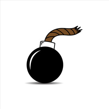 bomb with a burning fuse vector illustration