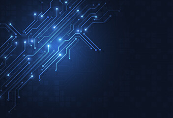 Abstract digital background with technology circuit board texture. Electronic motherboard illustration. Communication and engineering concept. Vector illustration