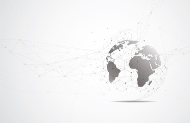 Global network connection. World map point and line composition concept of global business. Vector Illustration