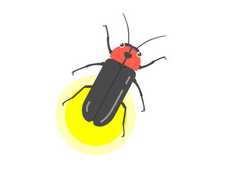 光っている、ホタルのイラスト